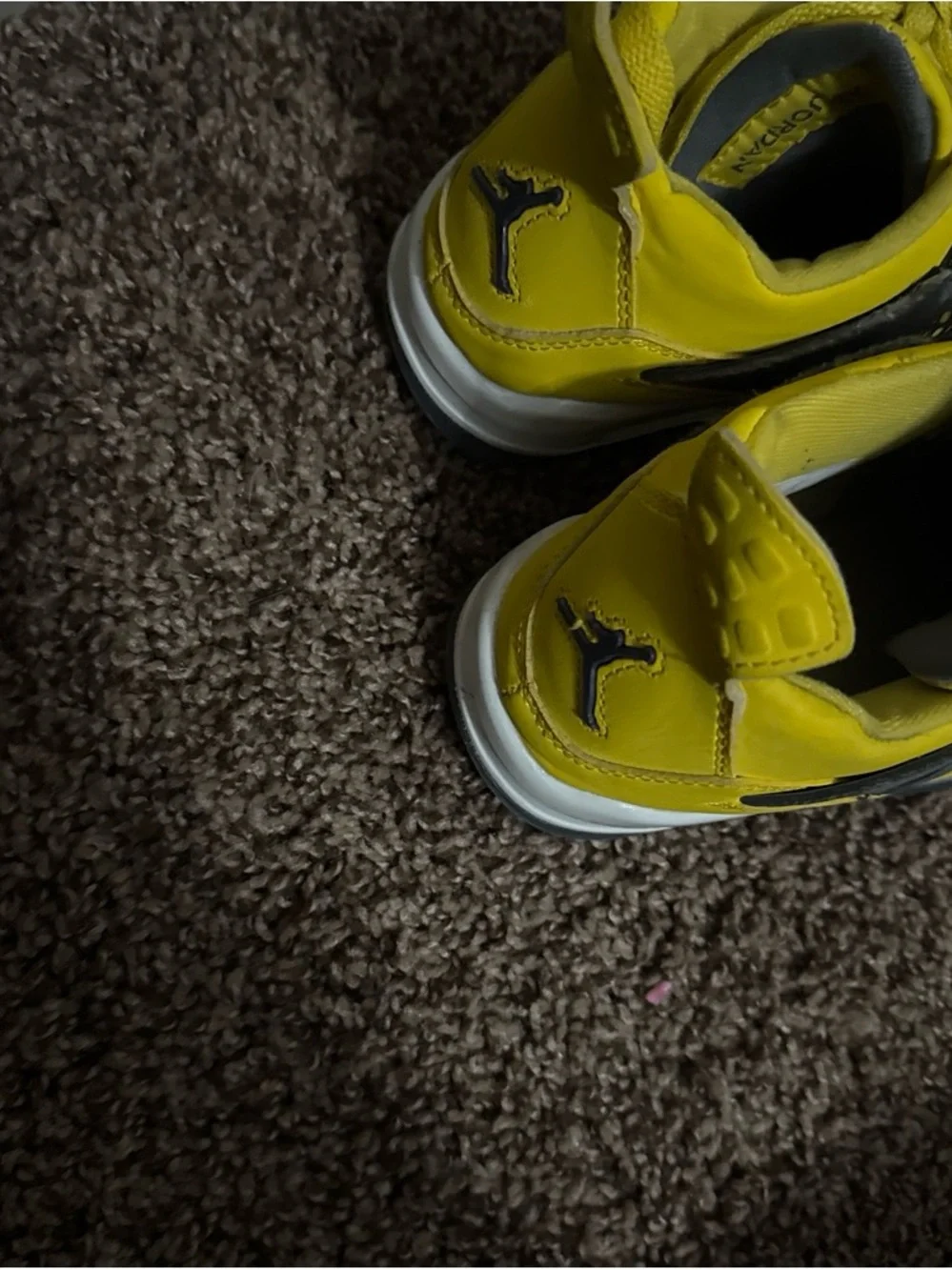Jordan Yellow and Gray Retro Sneakers